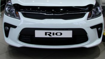 3 299 р. Дефлектор капота SIM KIA Rio 4 FB дорестайлинг седан (2016-2020)  с доставкой в г. Керчь. Увеличить фотографию 2