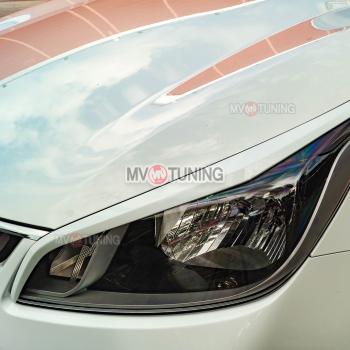 1 799 р. Реснички на фары MV-Tuning  KIA Rio ( 4 FB,  4 YB) (2016-2020) дорестайлинг седан, дорестайлинг, хэтчбэк (Неокрашенные)  с доставкой в г. Керчь. Увеличить фотографию 2