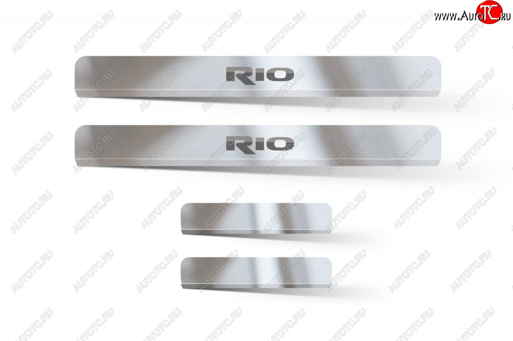 2 399 р. Пороги накладки дверей Petroil Tuning KIA Rio 4 FB дорестайлинг седан (2016-2020)  с доставкой в г. Керчь