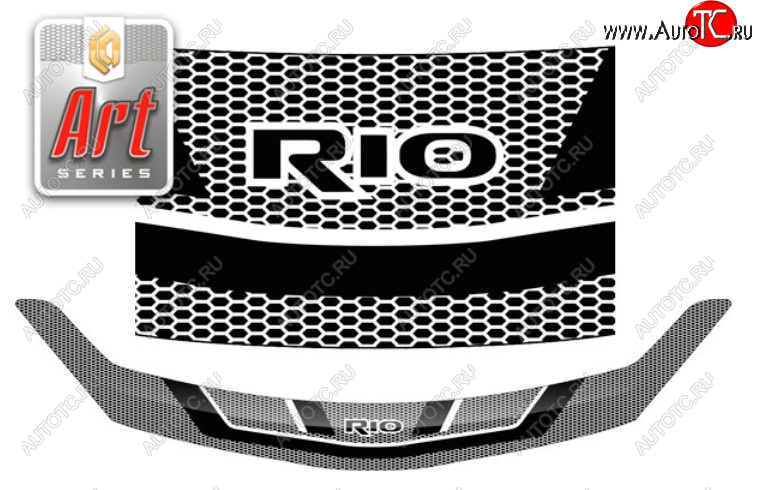 2 199 р. Дефлектор капота на CA-Plastic  KIA Rio  X (2020-2025) рестайлинг (Серия Art графит)  с доставкой в г. Керчь