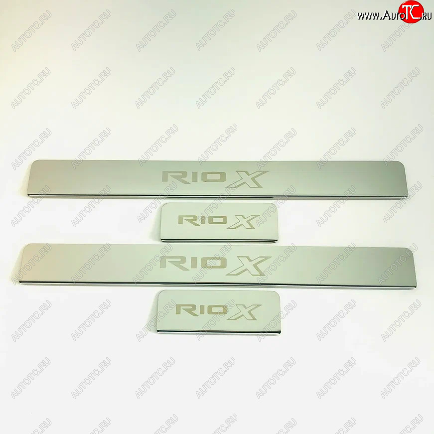 2 179 р. Накладки порожков салона INOX KIA Rio X рестайлинг (2020-2025) (Нержавеющая сталь)  с доставкой в г. Керчь