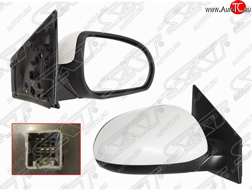 2 399 р. Правое боковое зеркало заднего вида SAT (обогрев, 5 контактов) KIA Rio 3 QB хэтчбек 5 дв. рестайлинг (2015-2017) (Неокрашенное)  с доставкой в г. Керчь