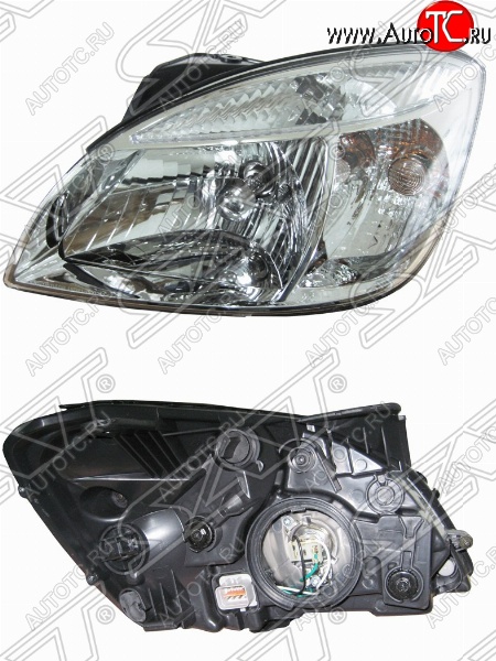 3 499 р. Левая передняя фара SAT  KIA Rio ( 2 JB,  4 FB) (2005-2025) дорестайлинг седан, дорестайлинг, хэтчбэк 5 дв., рестайлинг, хэтчбэк 5 дв., рестайлинг седан  с доставкой в г. Керчь