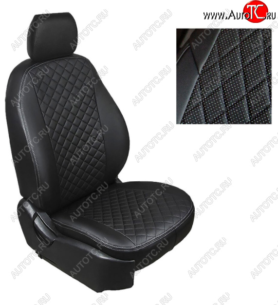 6 449 р. Чехлы Seintex (экокожа/ромб)  KIA Rio  2 JB (2005-2009) дорестайлинг седан  с доставкой в г. Керчь