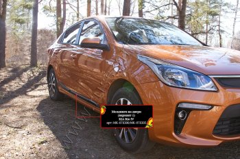 3 299 р. Молдинги дверей RA (№1, комплект 4 шт.)  KIA Rio  4 FB (2016-2025) дорестайлинг седан, рестайлинг седан (Поверхность глянец (под окраску), Неокрашенные)  с доставкой в г. Керчь. Увеличить фотографию 3
