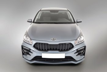 18 199 р. Передний бампер Kudos Original  KIA Rio  4 FB (2016-2020) дорестайлинг седан (Под прямоугольные ДХО с ПТФ, Неокрашенный)  с доставкой в г. Керчь. Увеличить фотографию 2