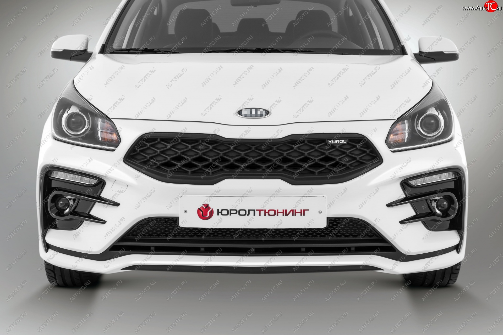 18 199 р. Передний бампер Kudos Romb  KIA Rio  4 FB (2016-2020) дорестайлинг седан (Под прямоугольные ДХО с ПТФ, Неокрашенный)  с доставкой в г. Керчь