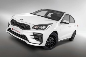 18 199 р. Передний бампер Kudos Romb  KIA Rio  4 FB (2016-2020) дорестайлинг седан (Под прямоугольные ДХО с ПТФ, Неокрашенный)  с доставкой в г. Керчь. Увеличить фотографию 4