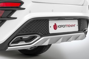 17 699 р. Задний бампер Kudos  KIA Rio  4 FB (2016-2020) дорестайлинг седан (Без парктроника, Неокрашенный)  с доставкой в г. Керчь. Увеличить фотографию 2
