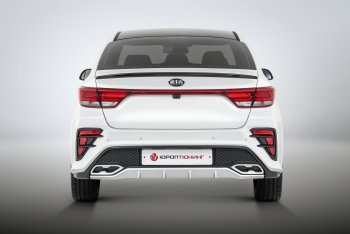 17 699 р. Задний бампер Kudos  KIA Rio  4 FB (2016-2020) дорестайлинг седан (Под парктроник, Неокрашенный)  с доставкой в г. Керчь. Увеличить фотографию 4