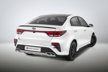 17 699 р. Задний бампер Kudos  KIA Rio  4 FB (2016-2020) дорестайлинг седан (Под парктроник, Неокрашенный)  с доставкой в г. Керчь. Увеличить фотографию 3