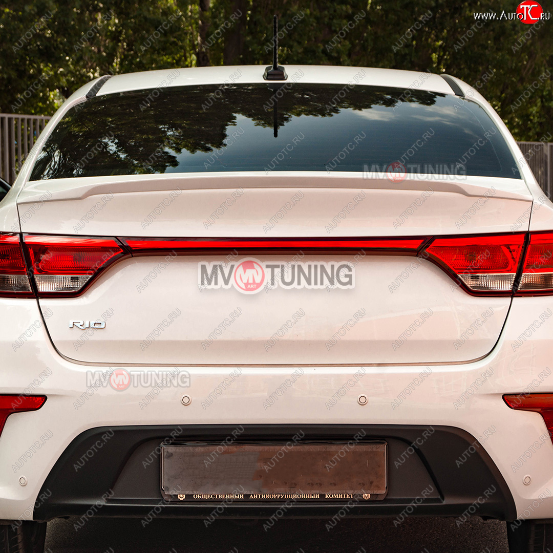 5 399 р. Лип спойлер MV-Tuning KIA Rio 4 FB дорестайлинг седан (2016-2020) (Неокрашенный)  с доставкой в г. Керчь