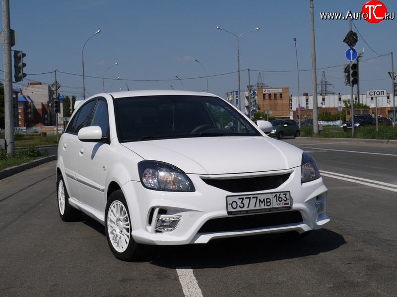 10 999 р. Передний бампер Vita Dm KIA Rio 2 JB дорестайлинг седан (2005-2009) (Без сетки, Неокрашенный)  с доставкой в г. Керчь