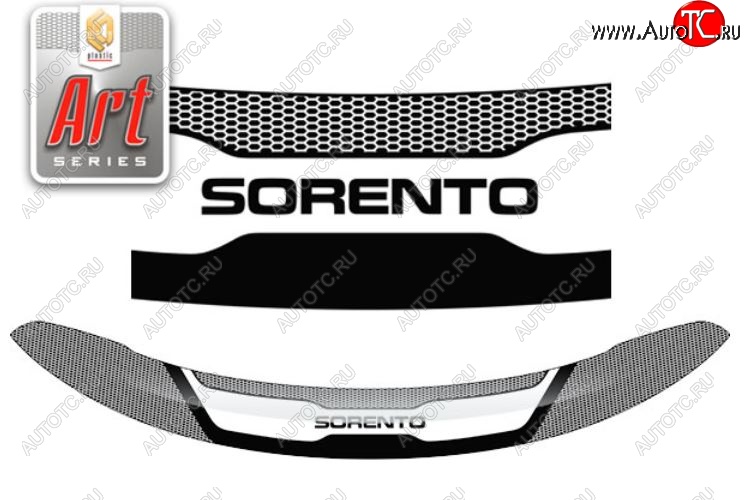2 299 р. Дефлектор капота CA-Plastiс  KIA Sorento  XM (2009-2012) дорестайлинг (серия Art белая)  с доставкой в г. Керчь