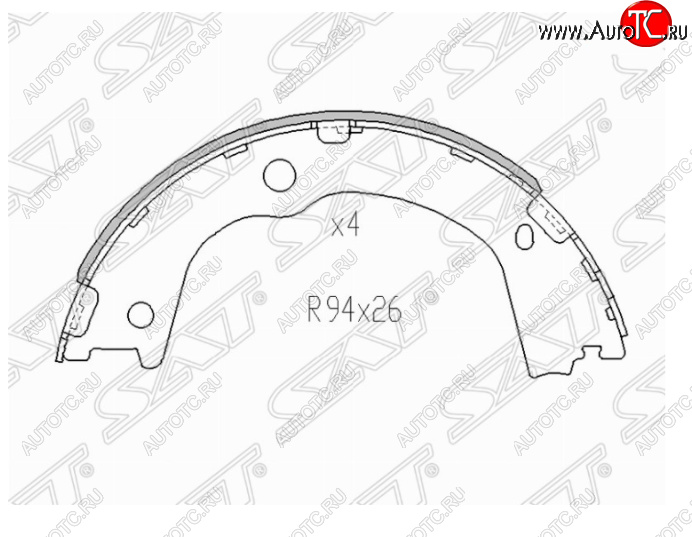 1 399 р. Колодки ручного тормоза SAT  Hyundai Santa Fe  CM (2009-2012), KIA Sorento  XM (2009-2012)  с доставкой в г. Керчь