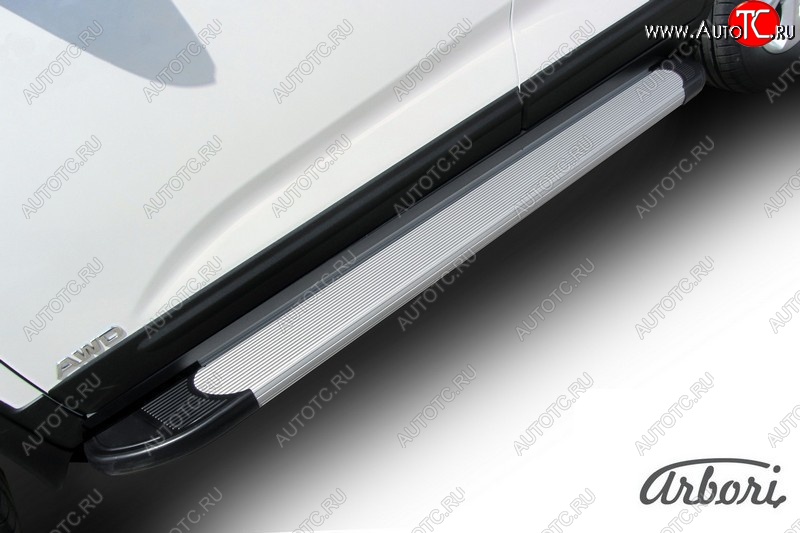 10 979 р. Порожки для ног Arbori Optima Silver KIA Sorento XM рестайлинг (2012-2015)  с доставкой в г. Керчь