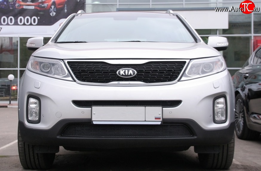 4 599 р. Сетка на бампер Novline KIA Sorento XM рестайлинг (2012-2015)  с доставкой в г. Керчь
