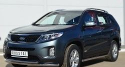 18 699 р. Двойная защита переднего бампера из труб диаметром 63 и 42 мм SLITKOFF  KIA Sorento  XM (2012-2015) рестайлинг  с доставкой в г. Керчь. Увеличить фотографию 2