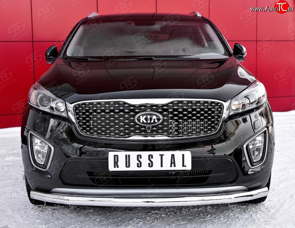 16 899 р. Одинарная защита переднего бампера диаметром 63 мм SLITKOFF  KIA Sorento  UM/Prime (2014-2018) дорестайлинг  с доставкой в г. Керчь