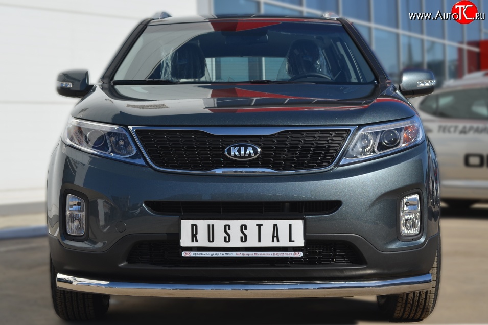 15 999 р. Одинарная защита переднего бампера диаметром 76 мм SLITKOFF  KIA Sorento  XM (2012-2015) рестайлинг  с доставкой в г. Керчь