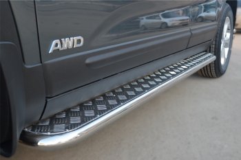 22 999 р. Широкая защита порогов с трубой диаметром 42 мм SLITKOFF v2  KIA Sorento  XM (2012-2015) рестайлинг  с доставкой в г. Керчь. Увеличить фотографию 2