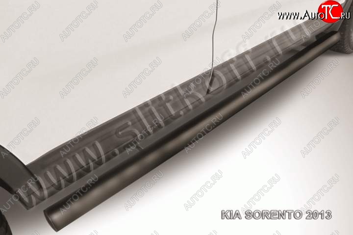 11 949 р. Защита порогов из труб d76 Slitkoff  KIA Sorento  XM (2009-2012) дорестайлинг (Цвет: серебристый)  с доставкой в г. Керчь