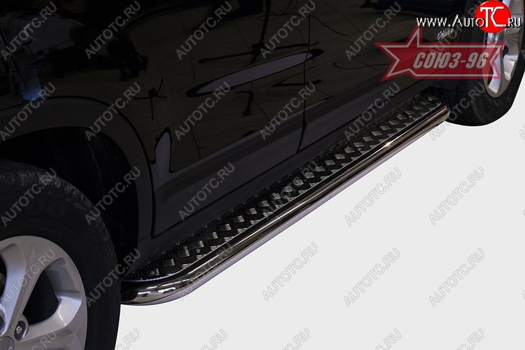 15 839 р. Защита порогов с листом Souz-96 (d60). KIA Sorento XM рестайлинг (2012-2015)  с доставкой в г. Керчь