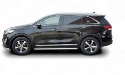 70 999 р. Защита порогов из круглой трубы диаметром 63 мм Russtal KIA Sorento UM/Prime дорестайлинг (2014-2018) (Защита порогов с со скосами на торцах (вариант 1))  с доставкой в г. Керчь. Увеличить фотографию 2