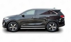 70 999 р. Защита порогов из круглой трубы диаметром 63 мм Russtal KIA Sorento UM/Prime дорестайлинг (2014-2018) (Защита порогов с со скосами на торцах (вариант 1))  с доставкой в г. Керчь. Увеличить фотографию 3