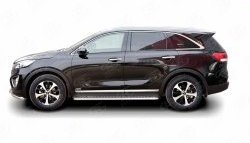 77 999 р. Широкая защита порогов Russtal KIA Sorento UM/Prime дорестайлинг (2014-2018) (Защита порогов с со скосами на торцах (вариант 1))  с доставкой в г. Керчь. Увеличить фотографию 2