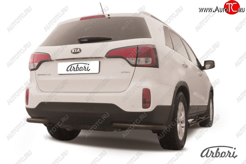 7 019 р. Защита заднего бампера Arbori (черная, 1 труба d57 mm). KIA Sorento XM рестайлинг (2012-2015)  с доставкой в г. Керчь