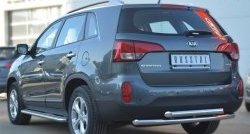 18 599 р. Защита заднего бампера (2 трубы Ø63 мм, нержавейка) SLITKOFF  KIA Sorento  XM (2012-2015) рестайлинг  с доставкой в г. Керчь. Увеличить фотографию 3