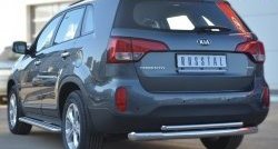 19 549 р. Защита заднего бампера (Ø76 и 42 мм, нержавейка) SLITKOFF  KIA Sorento  XM (2012-2015) рестайлинг  с доставкой в г. Керчь. Увеличить фотографию 3