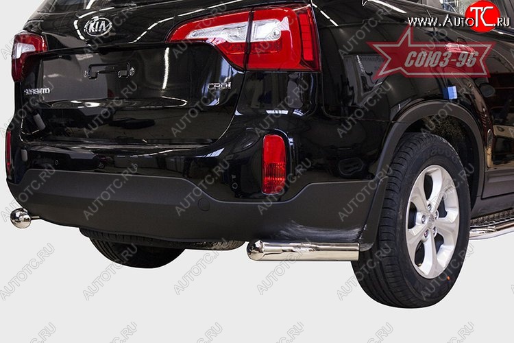 11 159 р. Защита заднего бампера из боковых уголков Souz-96 (d76) KIA Sorento XM рестайлинг (2012-2015)  с доставкой в г. Керчь