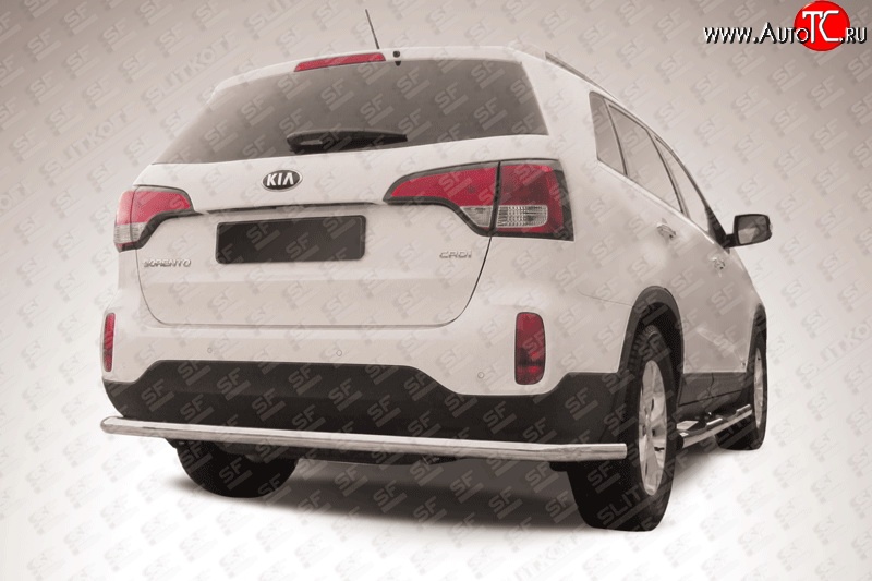 15 499 р. Защита заднего бампера из длинной трубы диаметром 57 мм Slitkoff  KIA Sorento  XM (2012-2015) рестайлинг (Нержавейка, Полированная)  с доставкой в г. Керчь