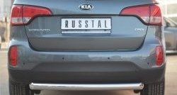 Одинарная защита заднего бампера из трубы диаметром 76 мм SLITKOFF KIA Sorento  XM (2012-2015) рестайлинг