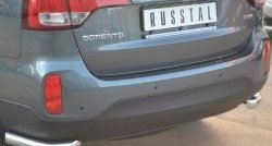 13 799 р. Защита заднего бампера (Ø63 мм уголки, нержавейка) SLITKOFF  KIA Sorento  XM (2012-2015) рестайлинг  с доставкой в г. Керчь. Увеличить фотографию 2