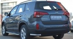 13 799 р. Защита заднего бампера (Ø63 мм уголки, нержавейка) SLITKOFF  KIA Sorento  XM (2012-2015) рестайлинг  с доставкой в г. Керчь. Увеличить фотографию 4