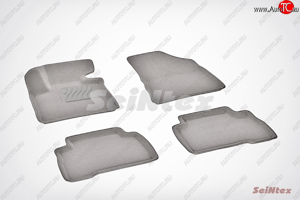 7 649 р. Износостойкие коврики в салон SeiNtex Premium 3D 4 шт. (ворсовые, серые)  KIA Sorento  XM (2012-2015) рестайлинг  с доставкой в г. Керчь