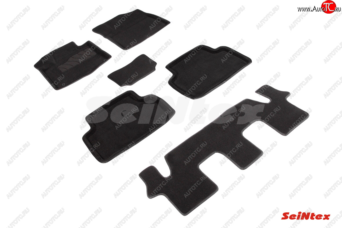 5 699 р. Коврики в салон SEINTEX 3D ВОРС (комплект, 7 мест)  KIA Sorento  MQ4 (2020-2022) (Цвет: черный)  с доставкой в г. Керчь