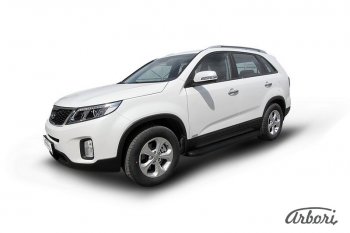 23 999 р. Порожки для ног Arbori Optima Black  KIA Sorento  UM/Prime (2014-2020) дорестайлинг, рестайлинг  с доставкой в г. Керчь. Увеличить фотографию 2