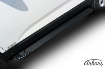 Порожки для ног Arbori Optima Black KIA Sorento  UM/Prime (2014-2020) дорестайлинг, рестайлинг