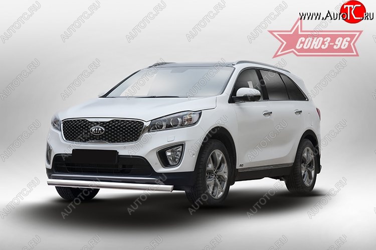 13 949 р. Защита переднего бампера из овальной трубы (d75х42) Souz-96 KIA Sorento UM/Prime дорестайлинг (2014-2018)  с доставкой в г. Керчь