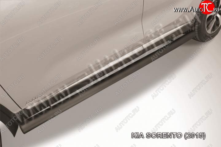 11 949 р. Защита порогов из труб d76 Slitkoff KIA Sorento UM/Prime дорестайлинг (2014-2018) (Цвет: серебристый)  с доставкой в г. Керчь