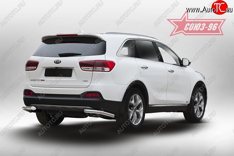 10 169 р. Защита заднего бампера из двух боковых уголков (d60) Souz-96 KIA Sorento UM/Prime дорестайлинг (2014-2018)  с доставкой в г. Керчь
