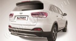Защита заднего бампера из трубы диаметром 57 мм Slitkoff KIA Sorento  UM/Prime (2014-2018) дорестайлинг (Нержавейка)