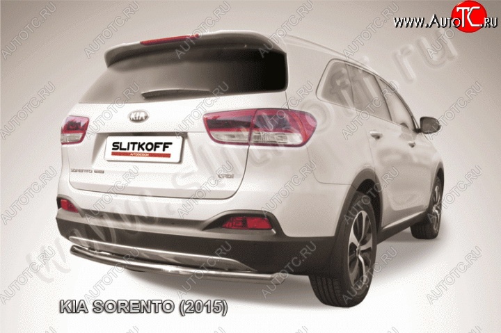 12 999 р. Защита заднего бампера из трубы диаметром 57 мм Slitkoff KIA Sorento UM/Prime дорестайлинг (2014-2018) (Нержавейка)  с доставкой в г. Керчь