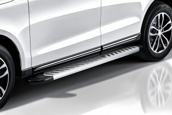 17 399 р. Пороги алюминиевые Slitkoff  KIA Sorento  UM/Prime (2014-2018) дорестайлинг (Elite Silver)  с доставкой в г. Керчь. Увеличить фотографию 5