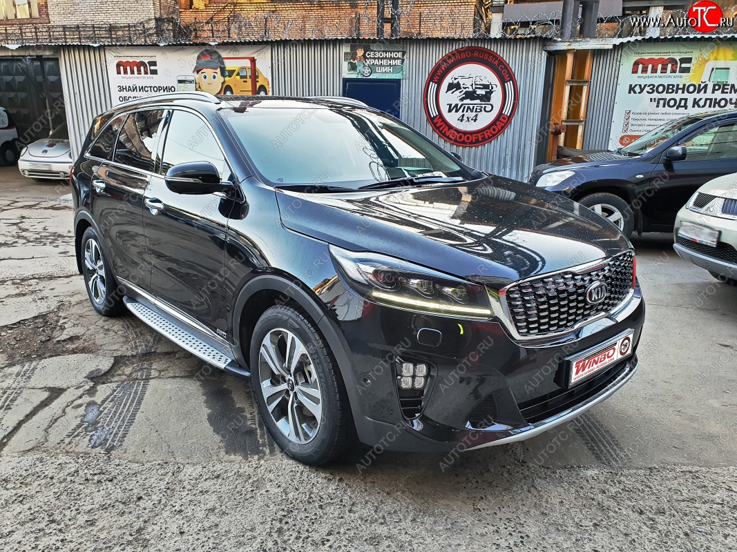 12 999 р. Подножки боковые WINBO  KIA Sorento  UM/Prime (2014-2020) дорестайлинг, рестайлинг  с доставкой в г. Керчь
