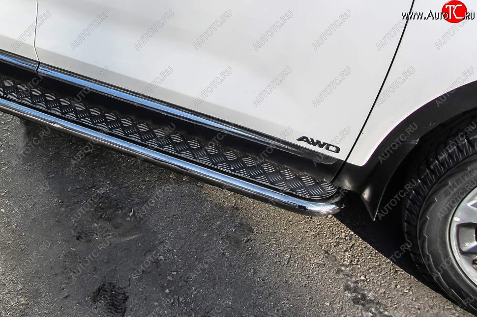 19 399 р. Защита порогов Slitkoff (с листом, d57 мм)  KIA Sorento  UM/Prime (2018-2020) рестайлинг (Нержавейка)  с доставкой в г. Керчь